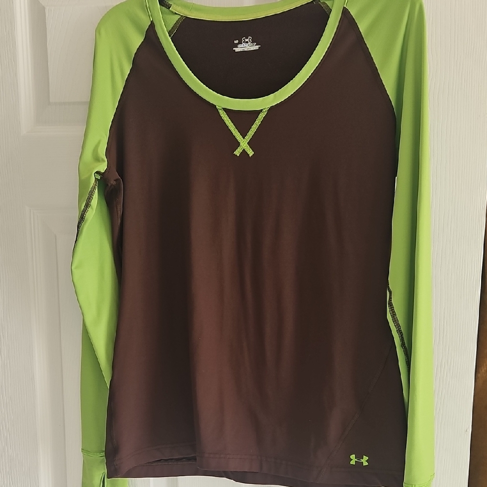 Under Armour Women's Green and Brown Long Sleeve Top